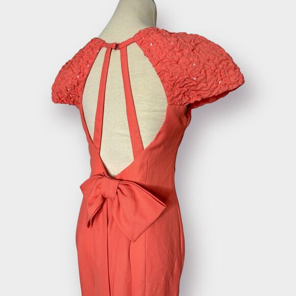 Vintage 80s Eve of Milady Coral‎ formal Dress - Picture 5 of 6
